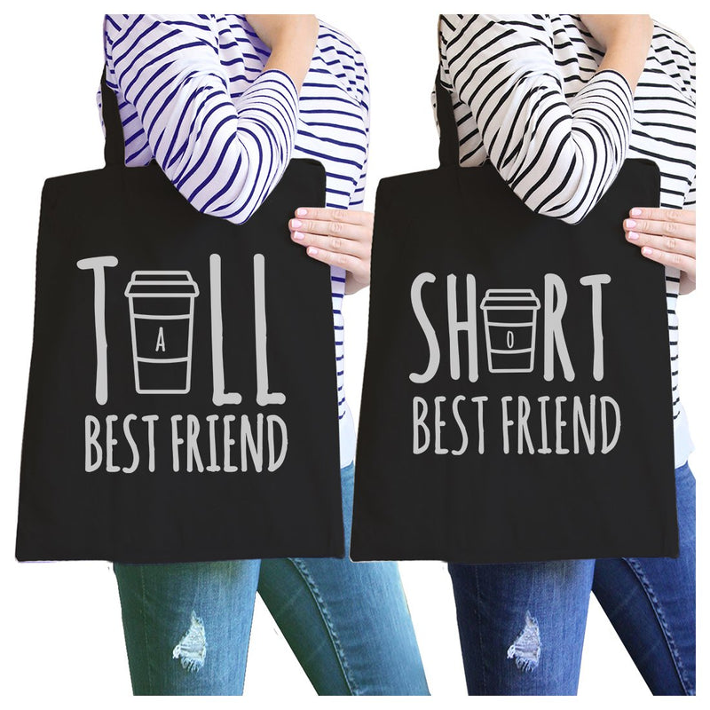 Tall Short Cup BFF Matching Canvas Bags Funny Friends Gift Ideas