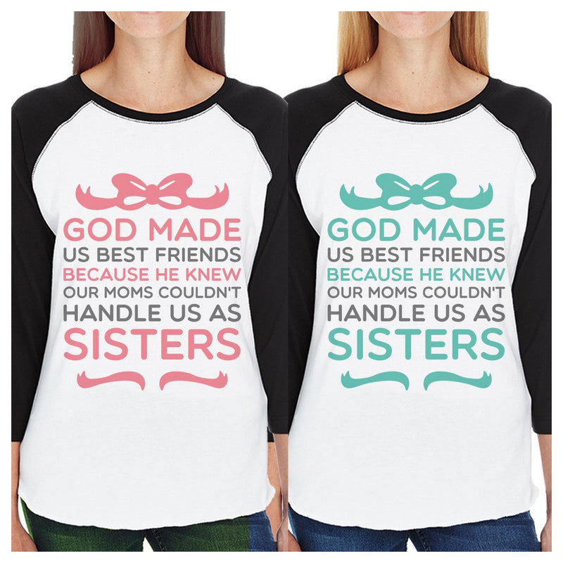 God Made Us Sister Matching Baseball Jerseys Funny Best Friend Gift