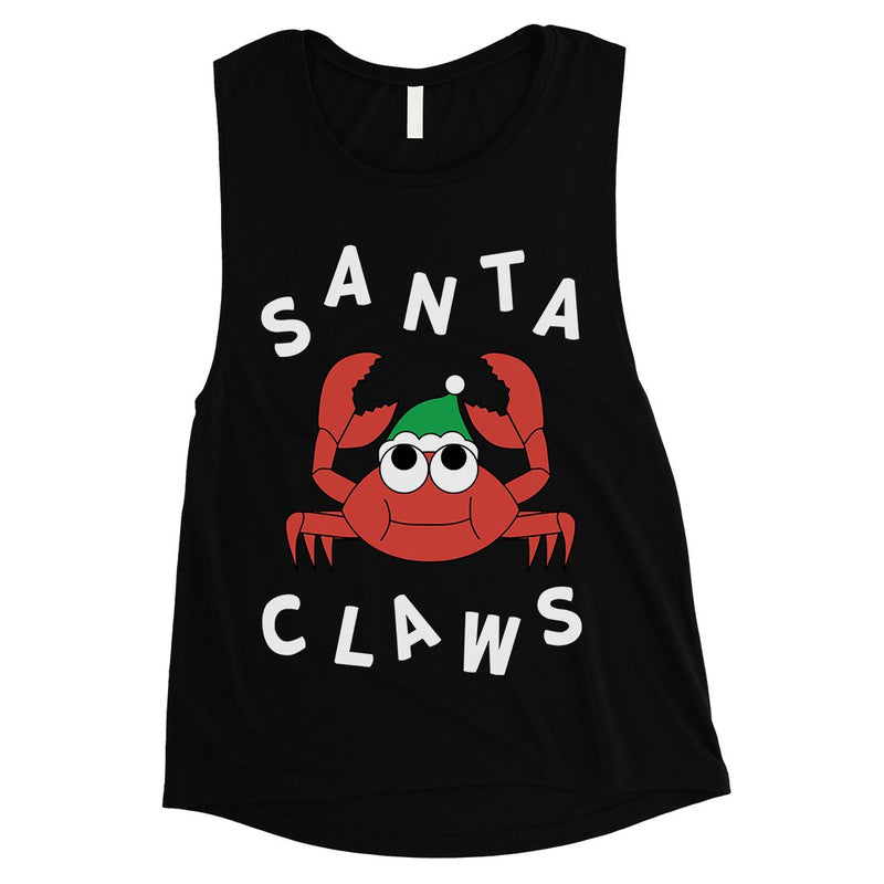 Santa Claws Crab Womens Muscle Shirt