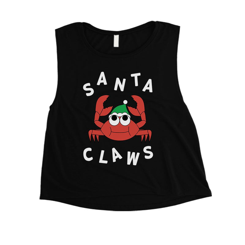 Santa Claws Crab Womens Crop Top