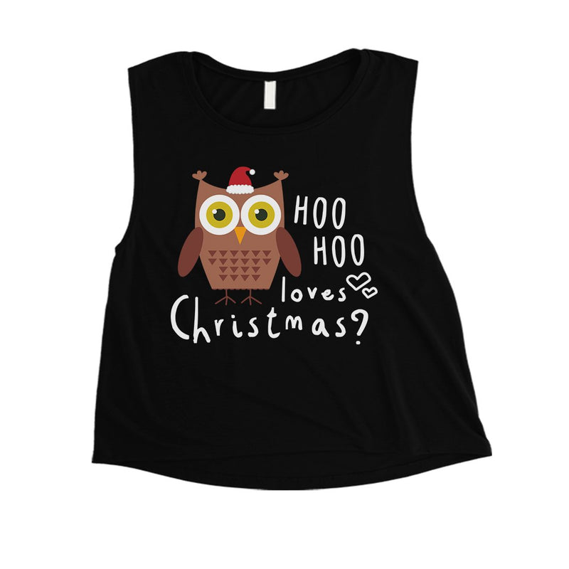 Hoo Christmas Owl Womens Crop Top