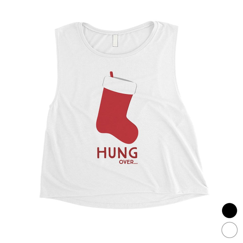 Hungover Christmas Stocking Womens Crop Top