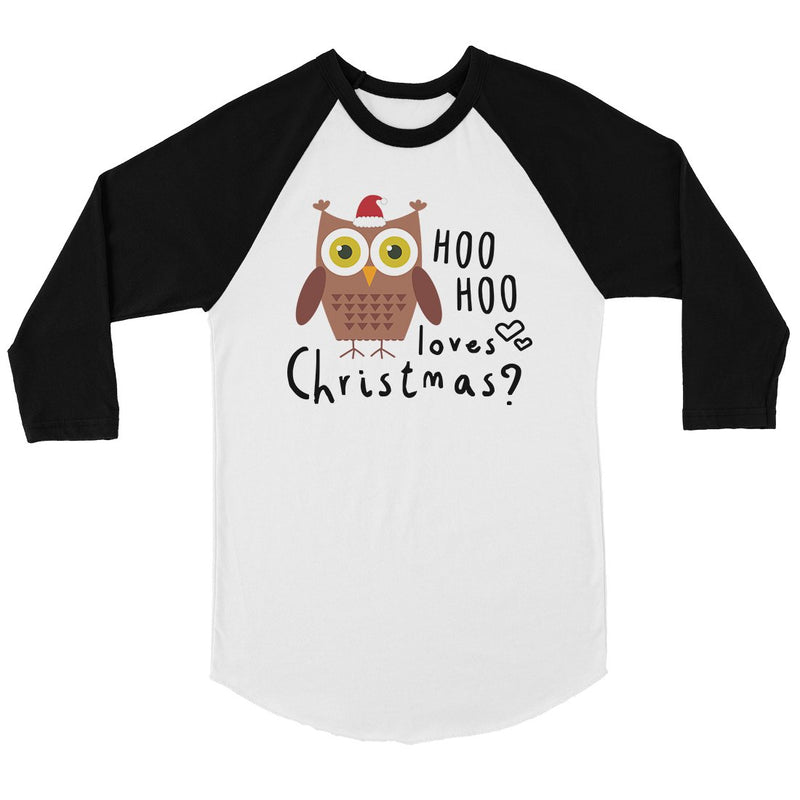 Hoo Christmas Owl Mens Baseball Shirt