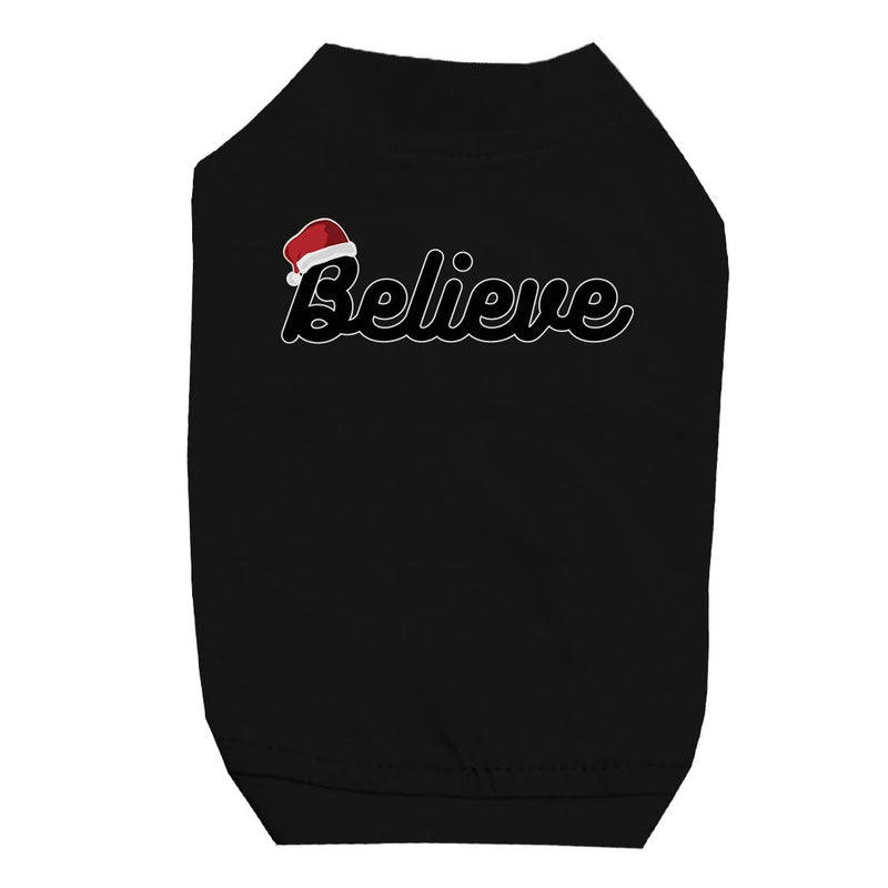 Believe Santa Hat Pet Shirt for Small Dogs