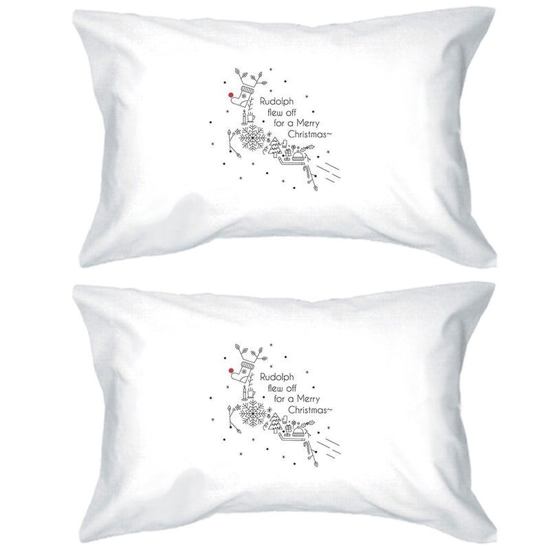 Line Art Rudolph Pillowcases Standard Size Pillow Covers
