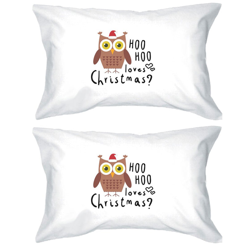 Hoo Christmas Owl Pillowcases Standard Size Pillow Covers