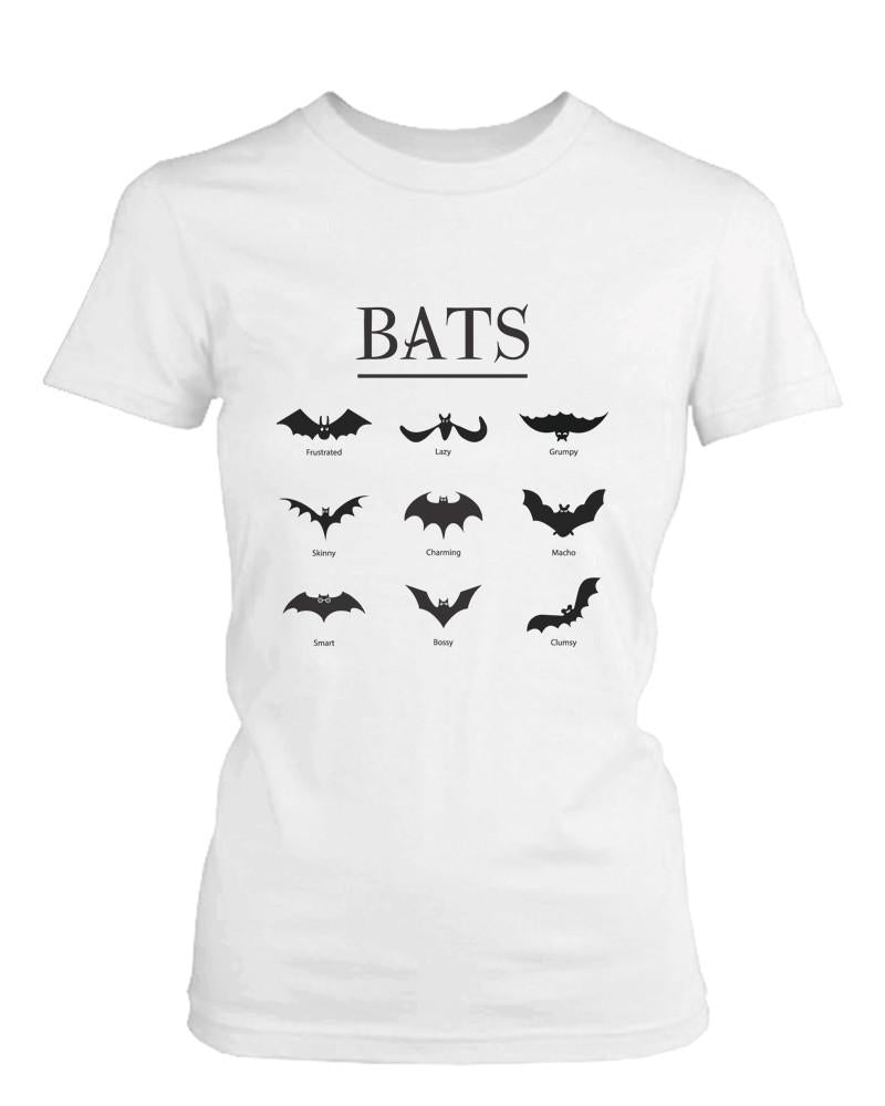 The Bats Women's Graphic T-shirt Black Crewneck short Sleeve Shirt for Horror Night