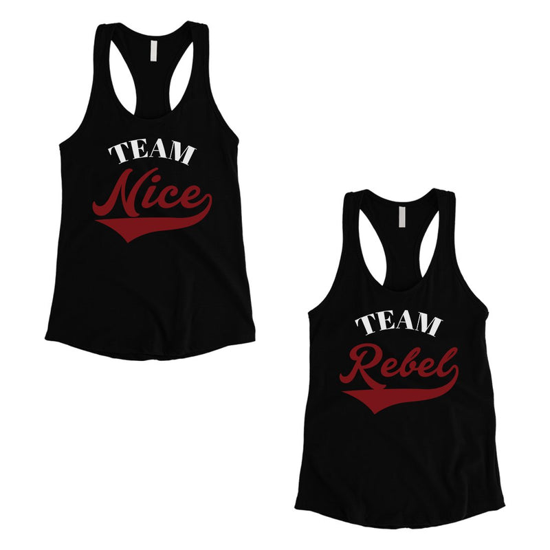 Team Nice Team Rebel Best Friend Tank Tops Womens Workout Tanks