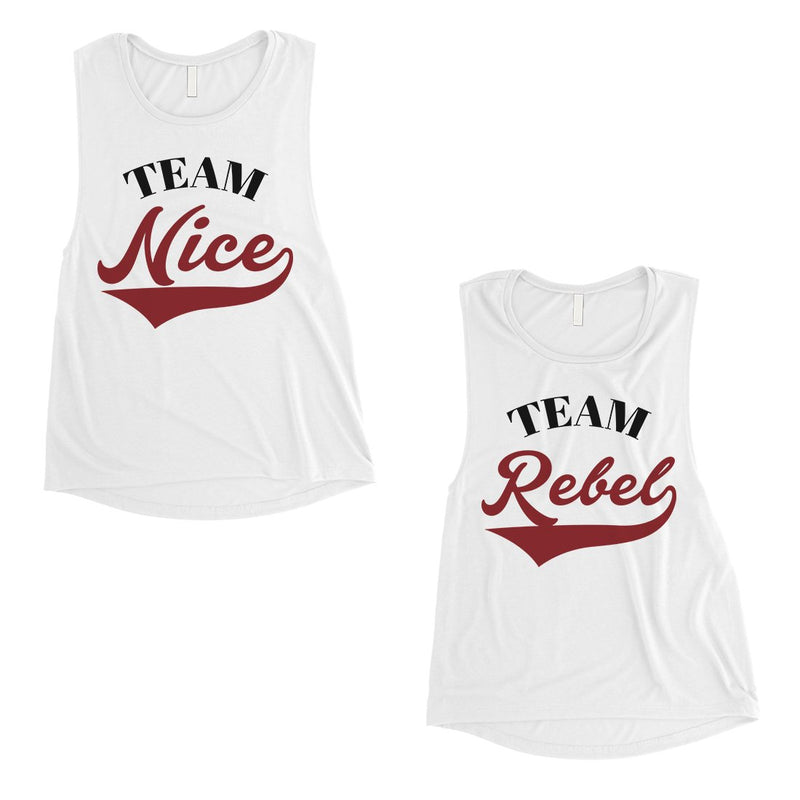 Team Nice Team Rebel BFF Matching Muscle Top Womens Christmas Gift