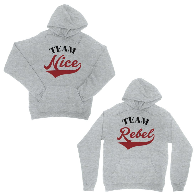 Team Nice Team Rebel Hooded Sweatshirt BFF Matching Christmas Gift