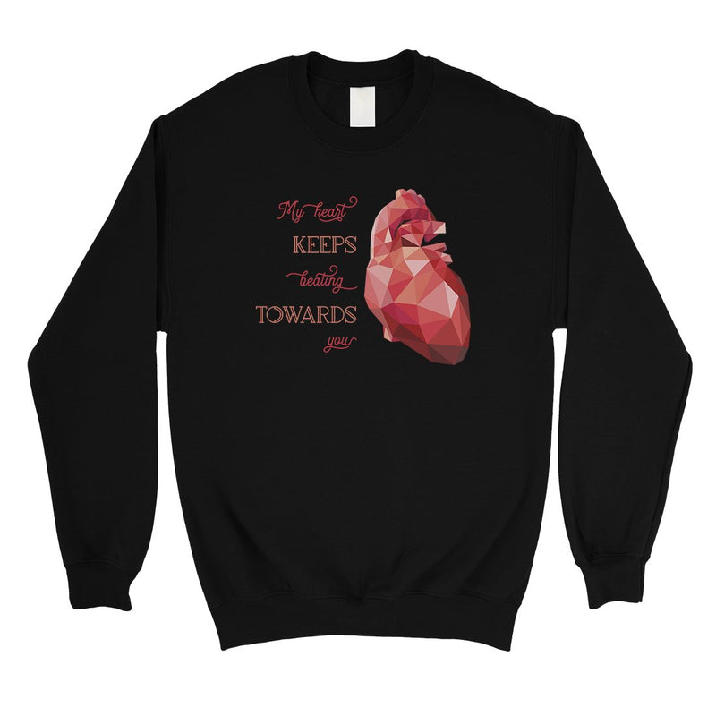 Geometric Heart Beating Unisex Crewneck Sweatshirt Valentine's Day