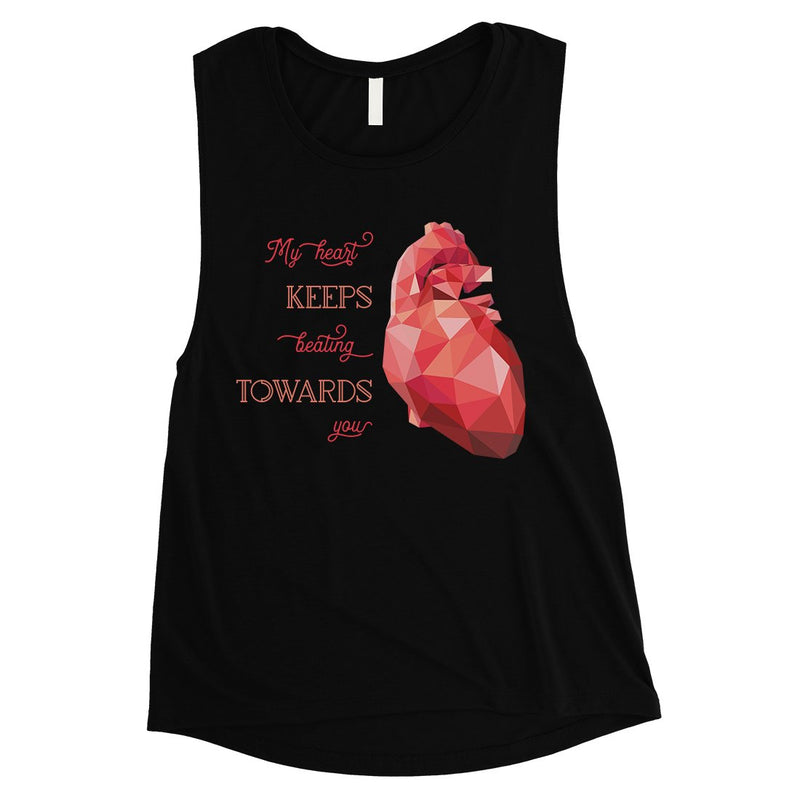 Geometric Heart Beating Womens Muscle Shirt Valentine's Day Gift