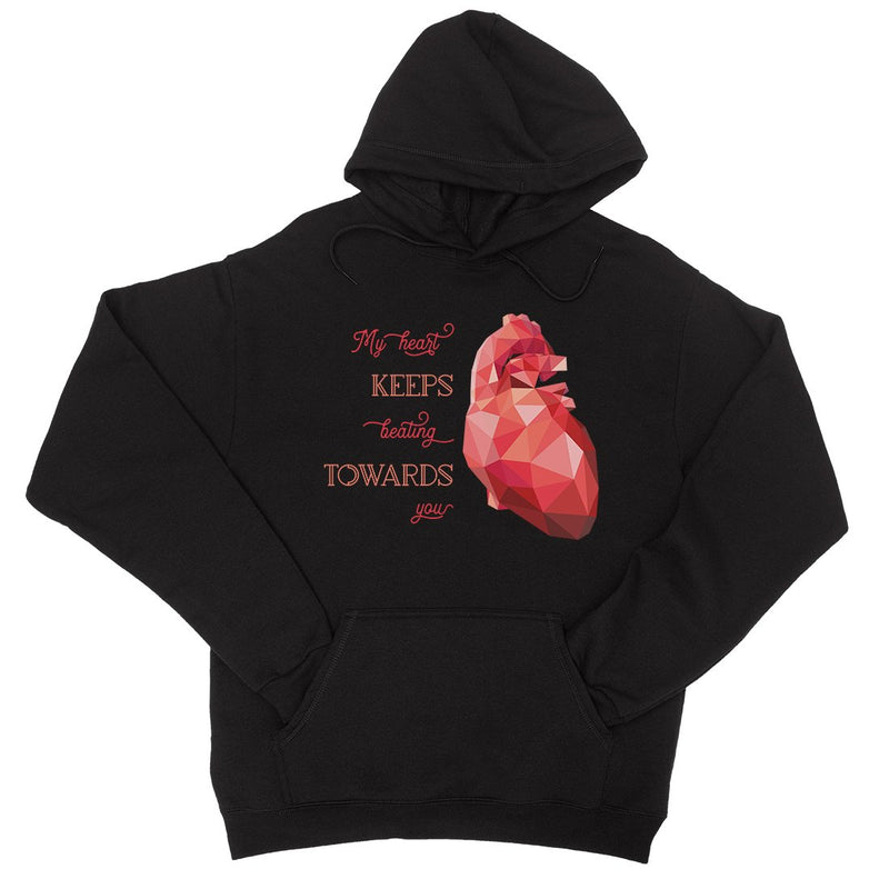 Geometric Heart Beating Unisex Pullover Hoodie For Anniversary Gift