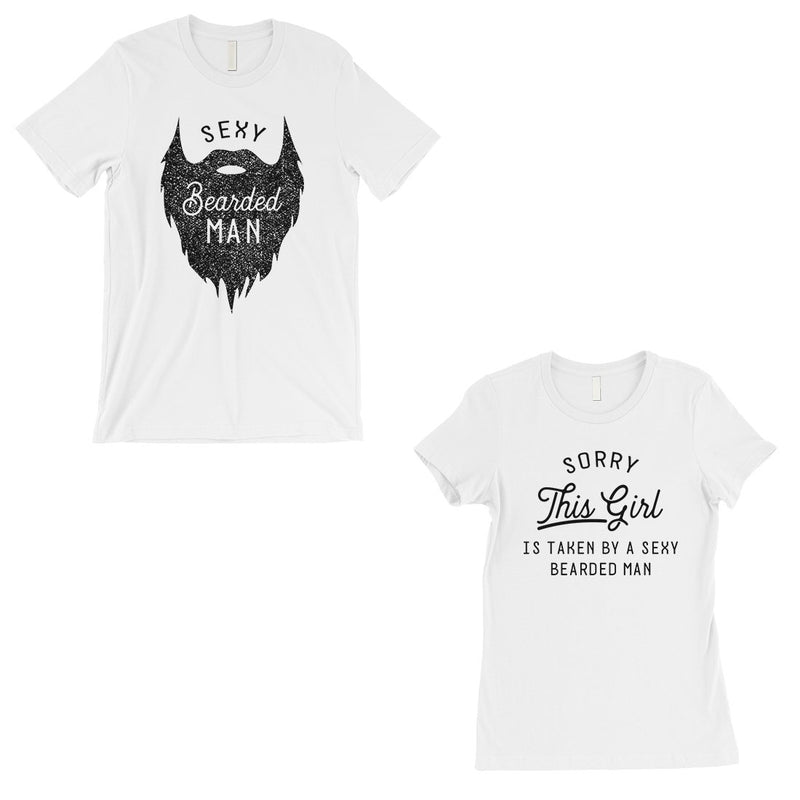 Taken By Sexy Bearded Man Matching Couple Gift Shirts White T-Shirt