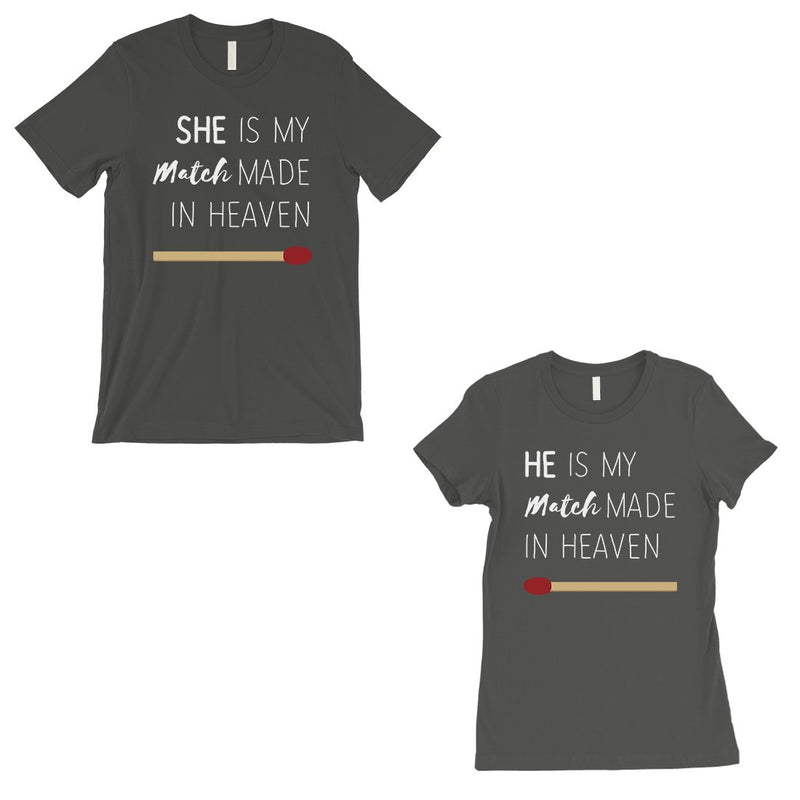 Match Made In Heaven Matching Couple Gift Shirts Cool Grey T-Shirt