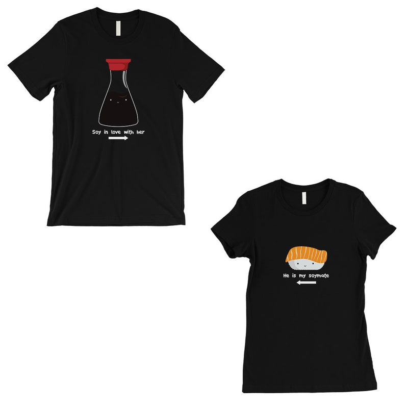 Sushi & Soy Sauce Matching Couple Gift Shirts Black Wedding Gift