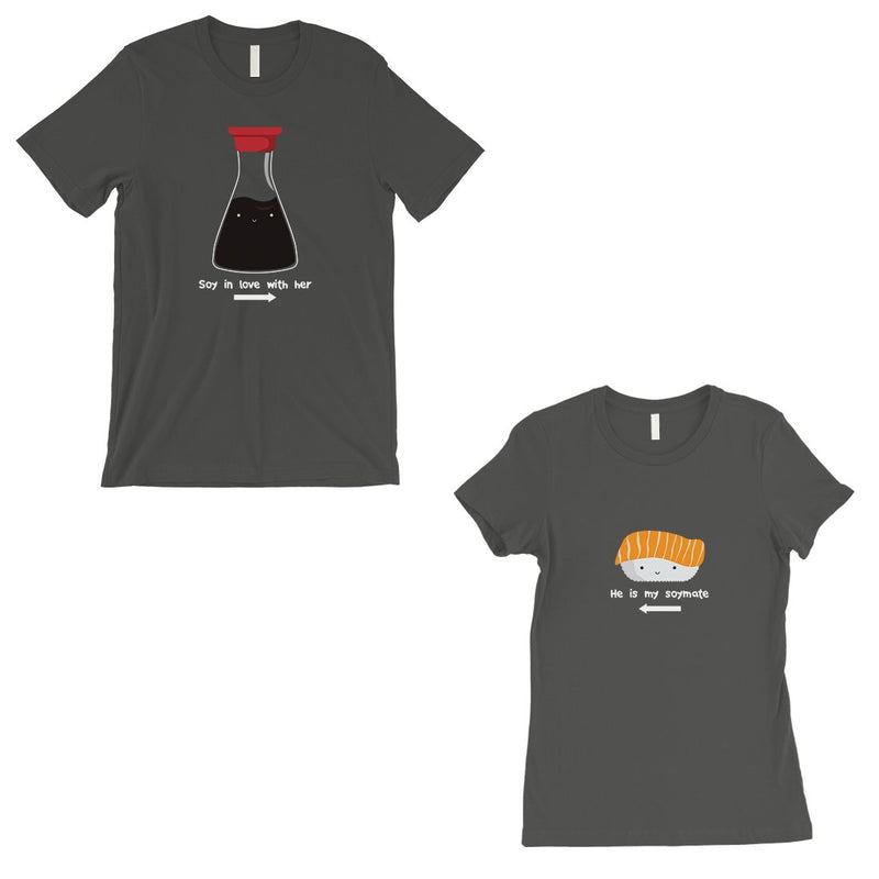 Sushi & Soy Sauce Matching Couple Gift Shirts Cool Grey T-Shirt