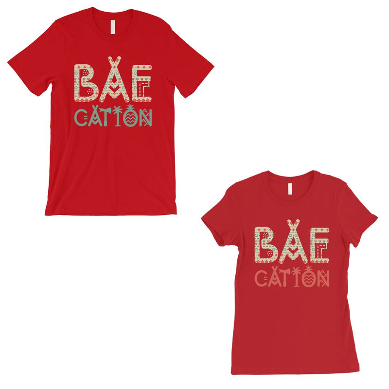 BAEcation Vacation Matching Couple T-Shirts Gift Red For Honeymoon