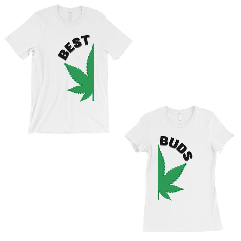 Best Buds Marijuana Matching Couple T-Shirts White Anniversary Gift