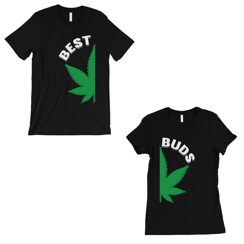 Best Buds Marijuana Matching Couple T-Shirts Black Newlywed Gifts