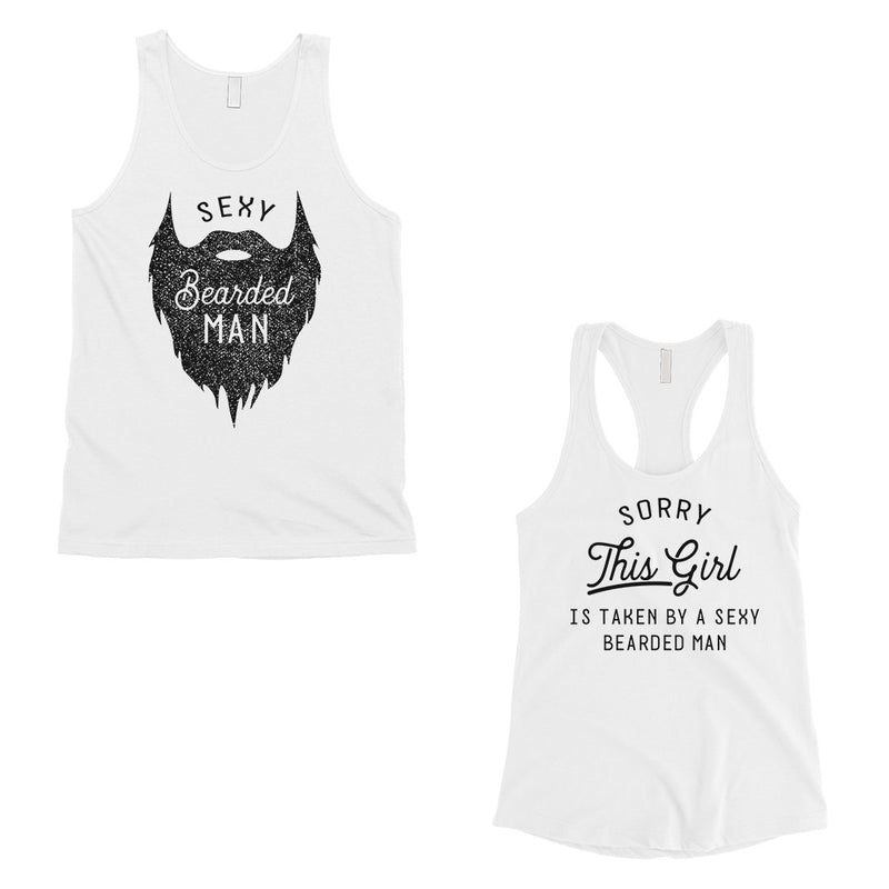 Taken By Sexy Bearded Man Matching Couple Tank Tops Valentine's Day