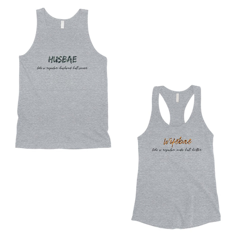 Husbae Wifebae Leopard Military Matching Couple Tank Tops Gifts