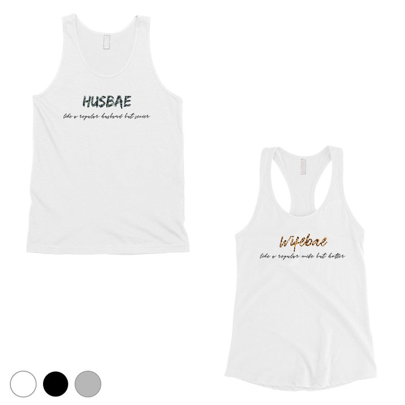 Husbae Wifebae Leopard Military Matching Couple Tank Tops Gifts