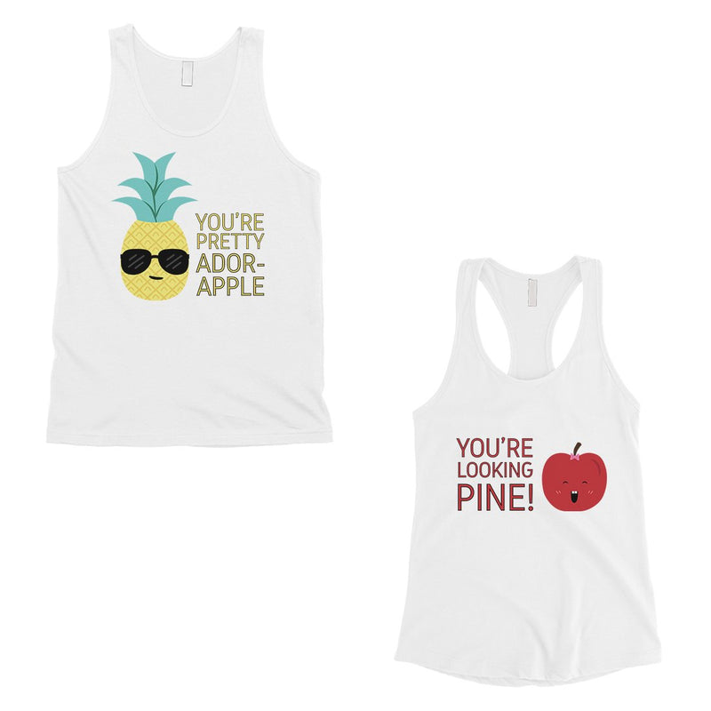 Pineapple Apple Matching Couple Tank Tops Unique Newlywed Gifts