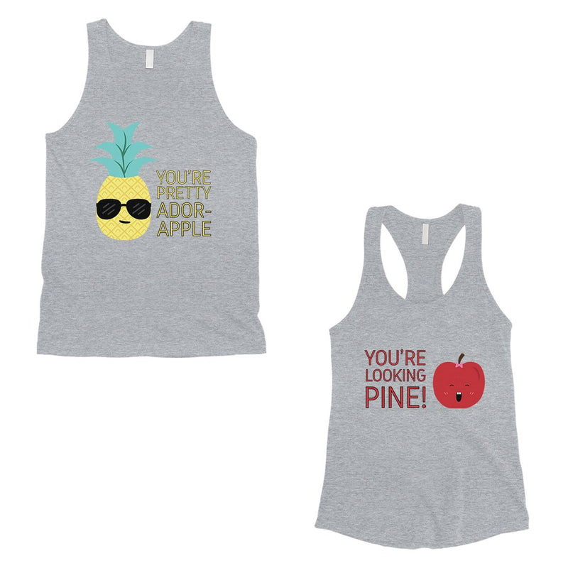 Pineapple Apple Matching Couple Tank Tops Unique Newlywed Gifts