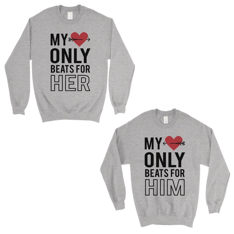 My Heart Beats For Her Him Matching Sweatshirt Pullover Cute Gift