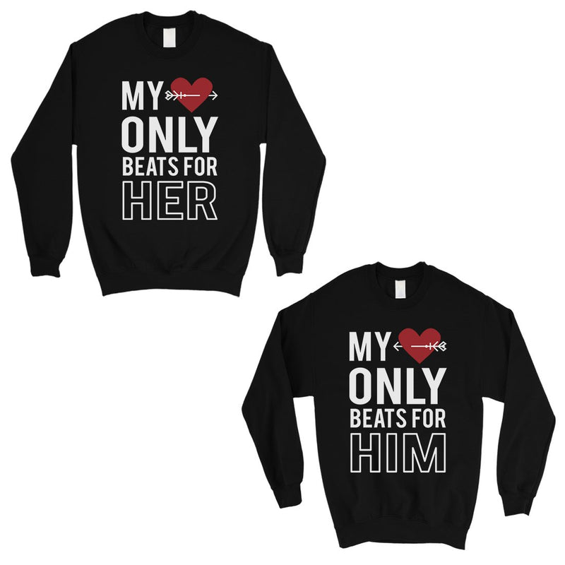 My Heart Beats For Her Him Matching Sweatshirt Pullover Cute Gift