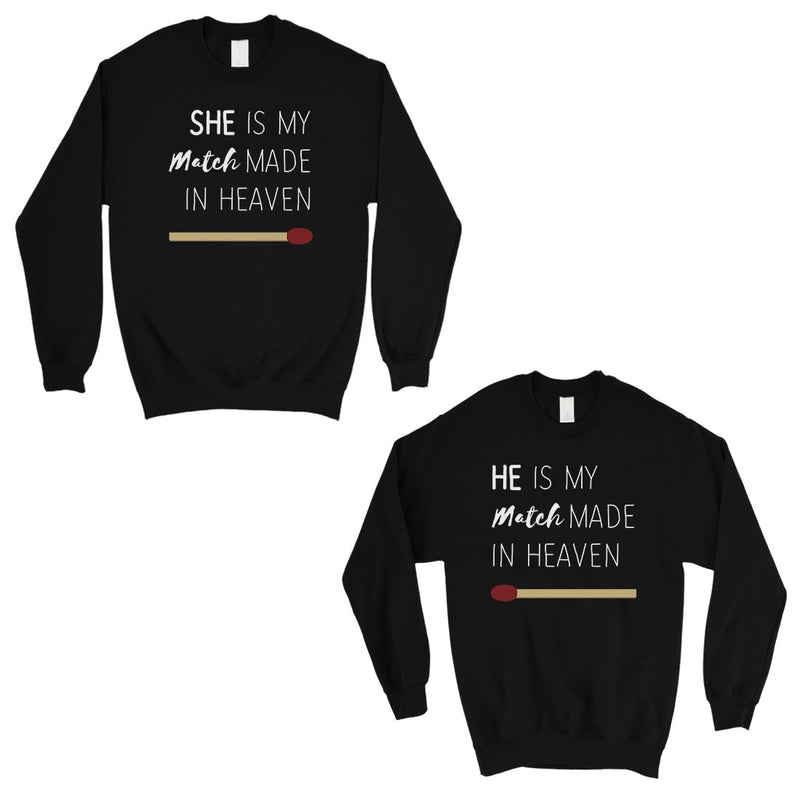 Match Made In Heaven Matching Sweatshirt Pullover Cute Wedding Gift