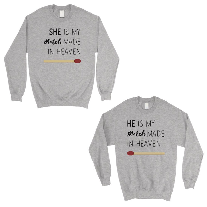 Match Made In Heaven Matching Sweatshirt Pullover Cute Wedding Gift