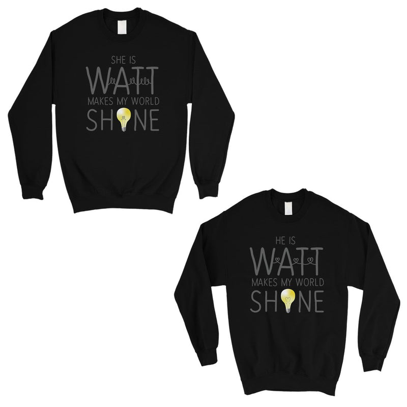 Watt World Shine Light Matching Sweatshirt Pullover Valentine's Day