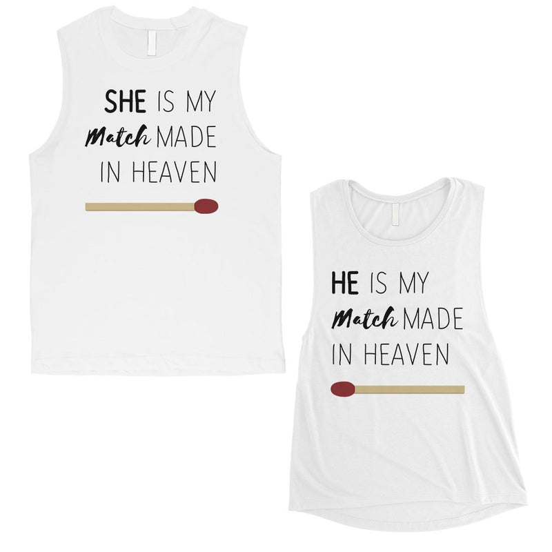 Match Made In Heaven Matching Muscle Shirts Cute Anniversary Gift