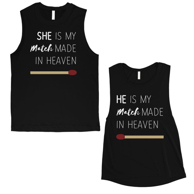 Match Made In Heaven Matching Muscle Shirts Cute Anniversary Gift