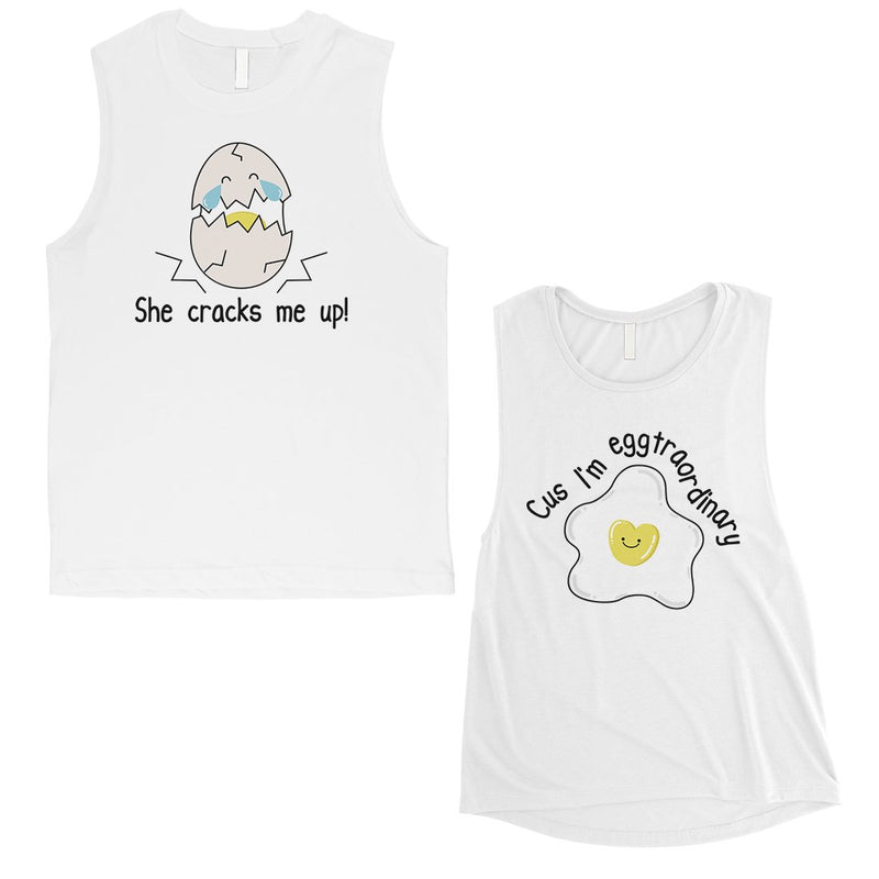 Egg Crack Eggtraordinary Matching Muscle Tank Tops Valentine's Day