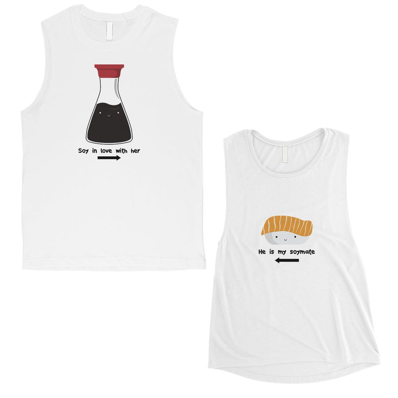 Sushi & Soy Sauce Matching Muscle Tank Tops Funny Anniversary Gift