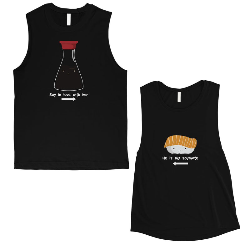 Sushi & Soy Sauce Matching Muscle Tank Tops Funny Anniversary Gift