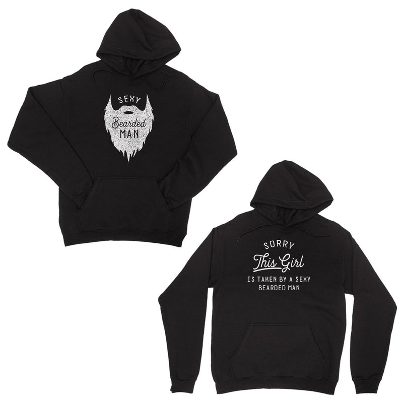 Taken By Sexy Bearded Man Black Couple Hoodies For Valentine's Day