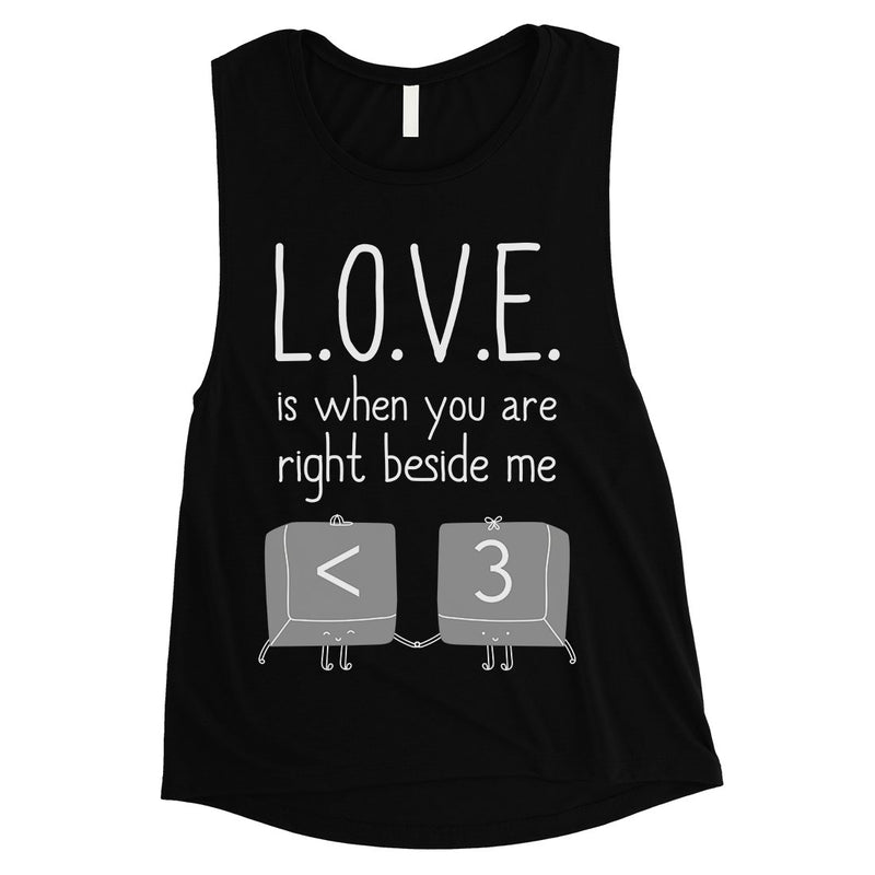 Love When You Are Beside Me Womens Cute Workout Muscle Shirt Gift