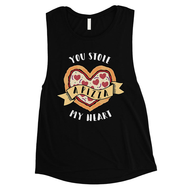 Stole Pizza My Heart Womens Cute Graphic Workout Muscle Shirt Gift