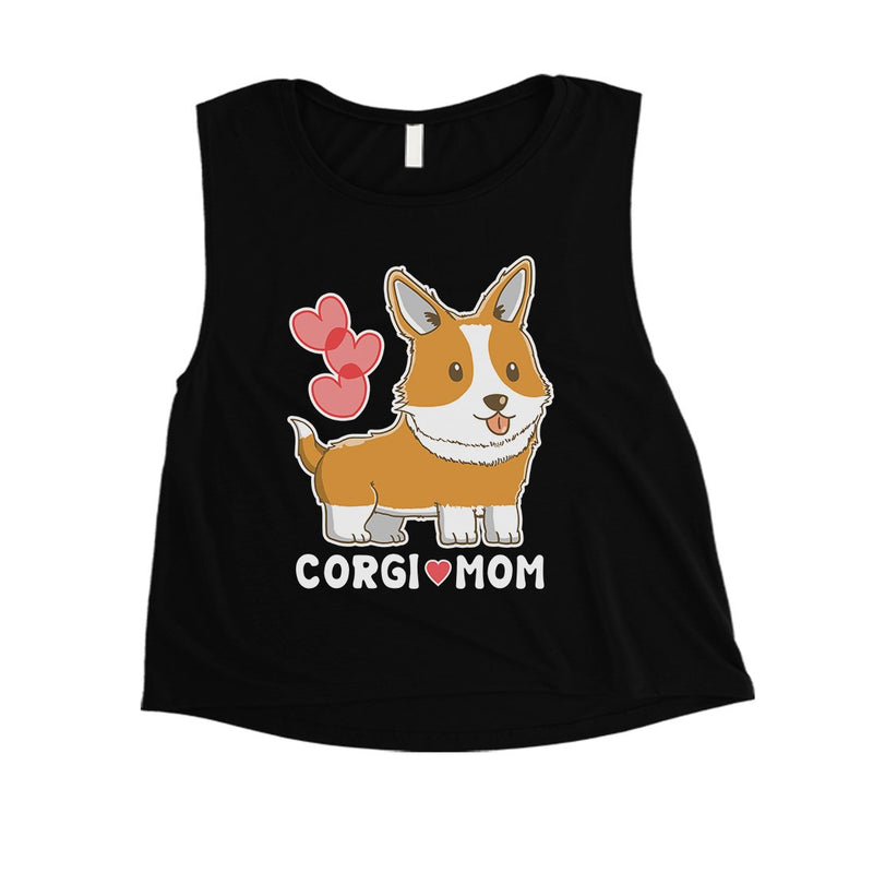 Corgi Mom Womens Crop Tank Top Cute Anniversary Gift For Corgi Moms