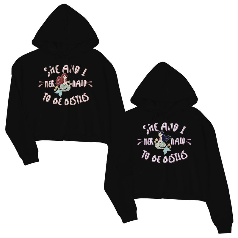 Mermaid To Be Besties BFF Crop Hoodies Matching Gift For Sisters