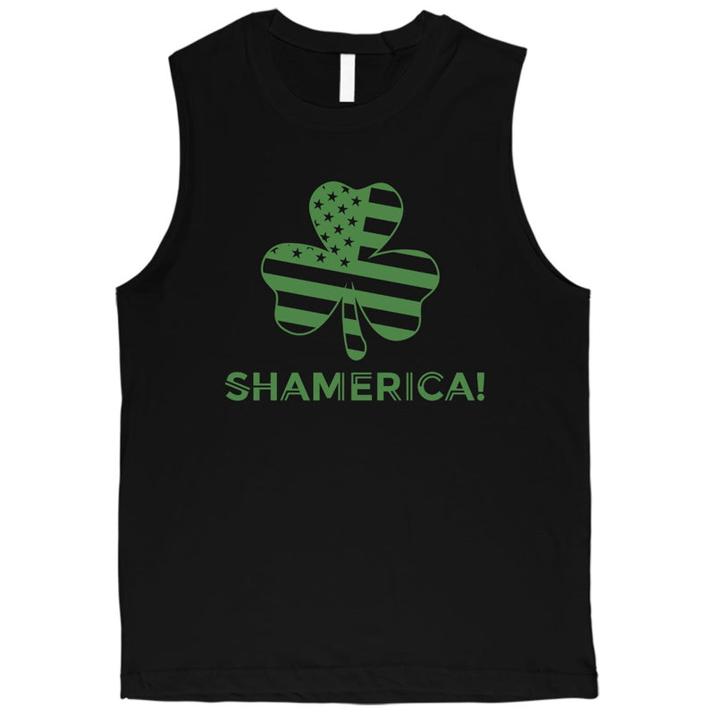 Shamerica Flag Mens Muscle Tank Top Funny St Paddy's Day Shirt Idea