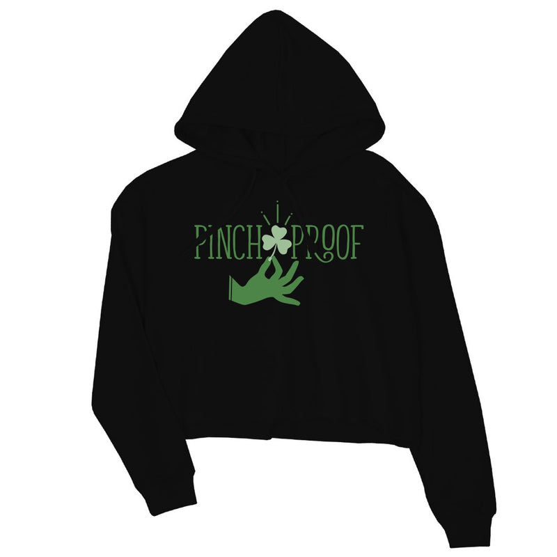 Pinch Me Punch You Womens Cute Saint Patrick's Day Cropped Hoodie