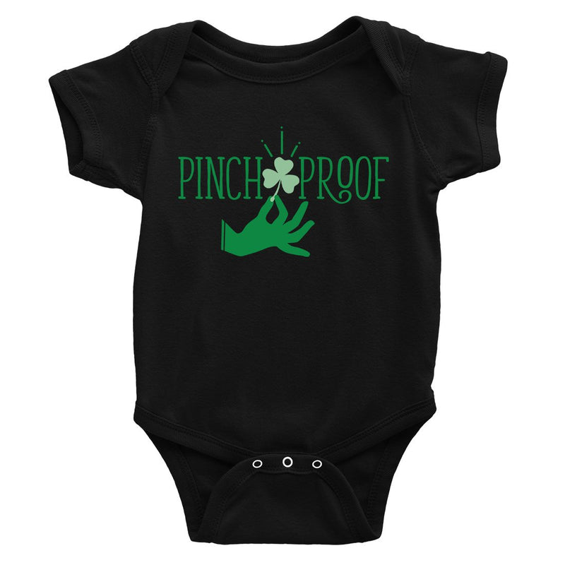 Pinch Proof Clover Baby Bodysuit For First St Patrick's Day Outfit