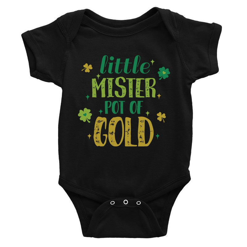 Little Mister Pot Of Gold For St Patrick's Day Baby Bodysuit Gift