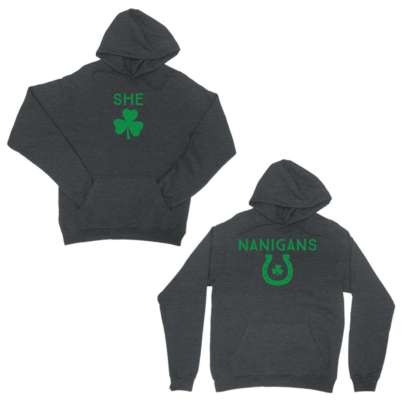 Shenanigans BFF Matching Hoodies Charcoal Grey Pullover Irish Gift