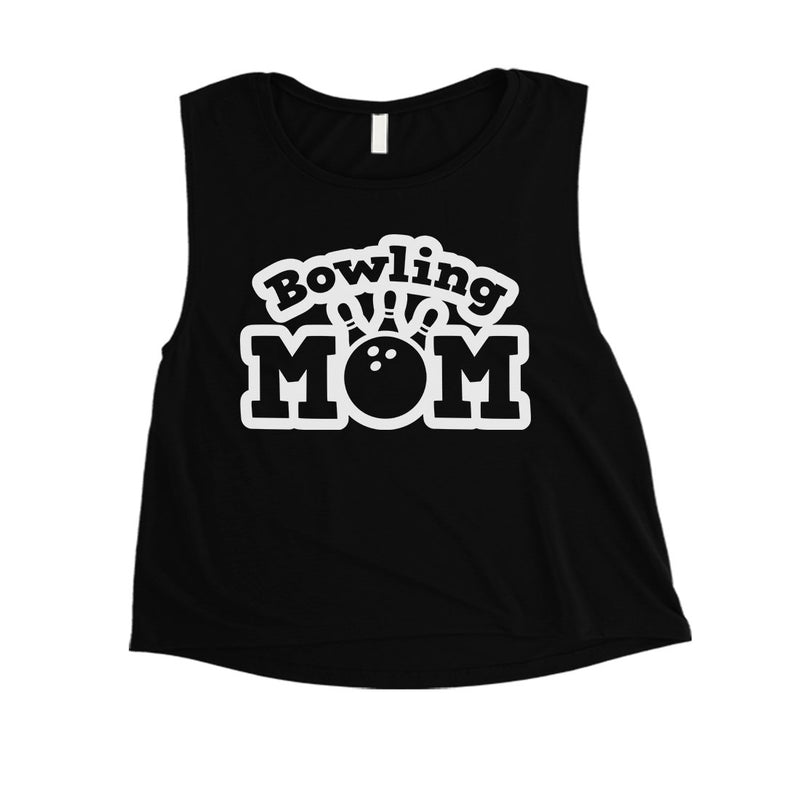 Bowling Mom Womens Crop Tank Top Cute Mother's Day Gift Gym Shirt